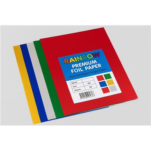 RAINBOW PREMIUM FOIL PAPER Assorted 85GSM Single Sided1744093046